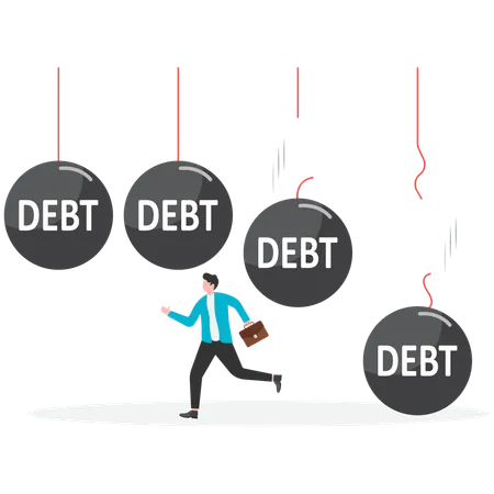 Businessman with finance debt  Illustration