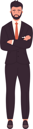 Businessman with folded hands  Illustration