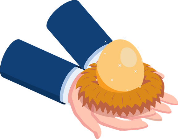 Businessman with fortune egg  Illustration