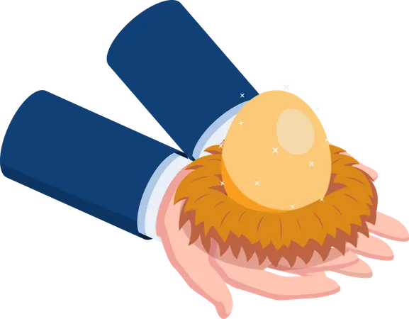 Businessman with fortune egg  Illustration