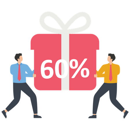 Businessman with Gift Discount  Illustration