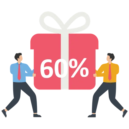 Businessman with Gift Discount  Illustration