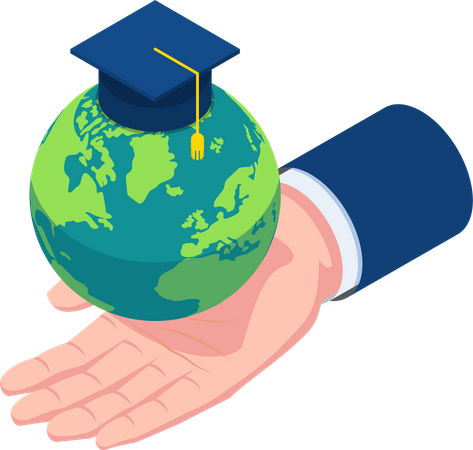 Businessman with global education  イラスト