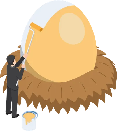 Businessman with golden fortune egg Illustration
