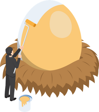 Businessman with golden fortune egg  Illustration