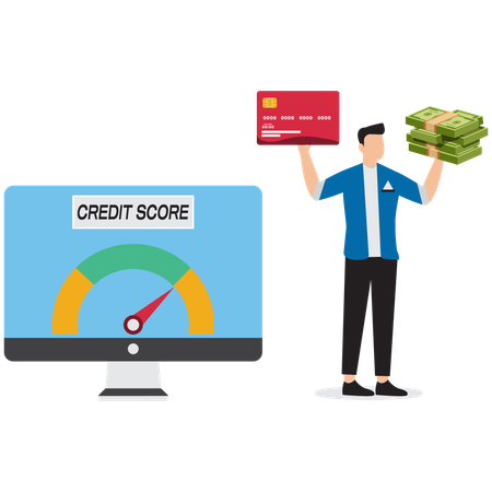 Businessman with good credit score  Illustration