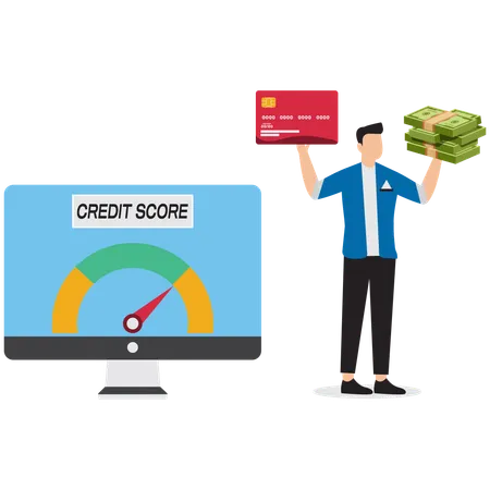 Businessman with good credit score  Illustration