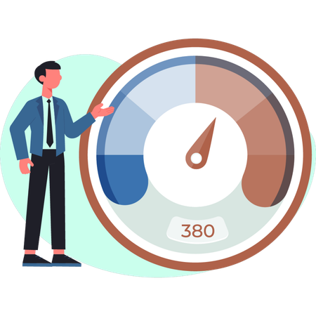 Businessman with good credit score  Illustration