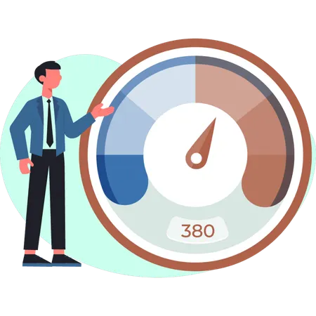 Businessman with good credit score  Illustration