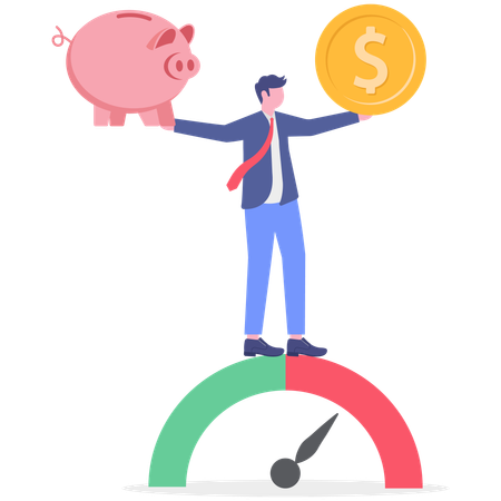 Businessman with good credit score  Illustration