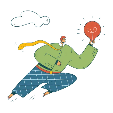 Businessman with great idea  Illustration