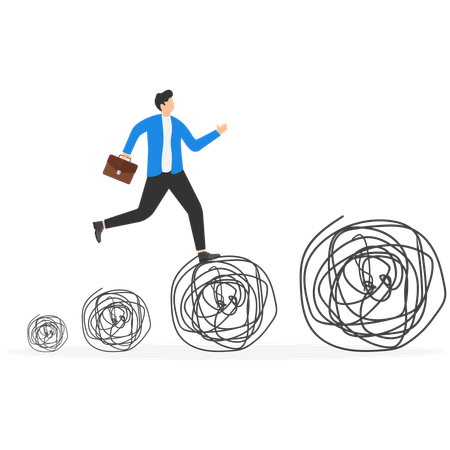 Businessman with growing problem  Illustration