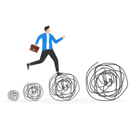 Businessman with growing problem  Illustration