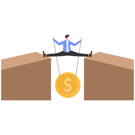 Businessman with growing wealth  Illustration