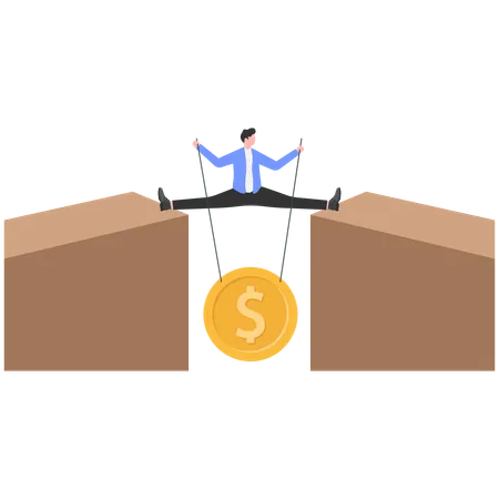 Businessman with growing wealth  Illustration