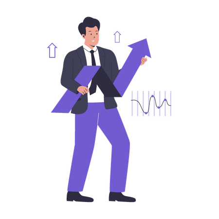 Businessman with growth graph  Illustration