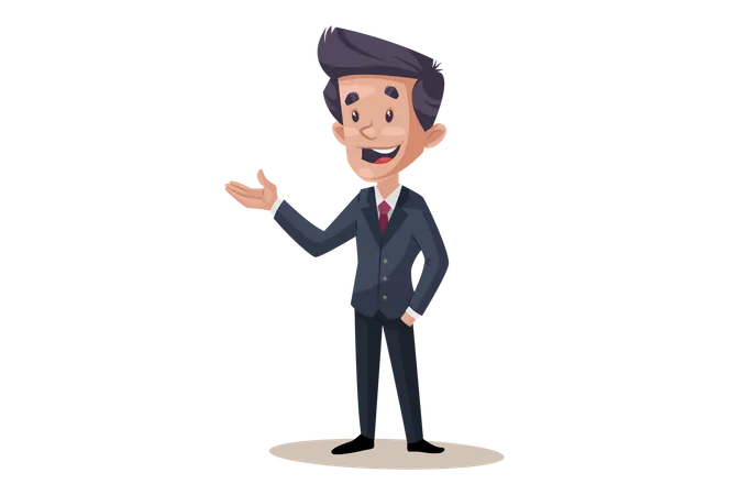 Businessman with hand expression  Illustration