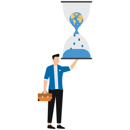 Businessman with hourglass  Illustration