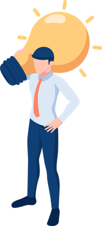 Businessman with idea  Illustration