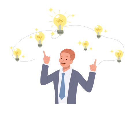 Businessman with idea  Illustration