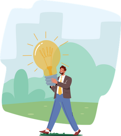 Businessman with idea  Illustration