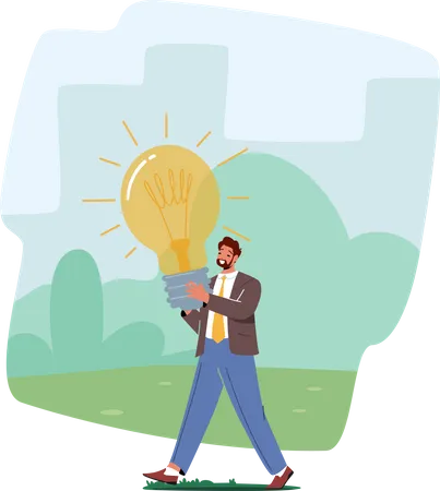 Businessman with idea  Illustration