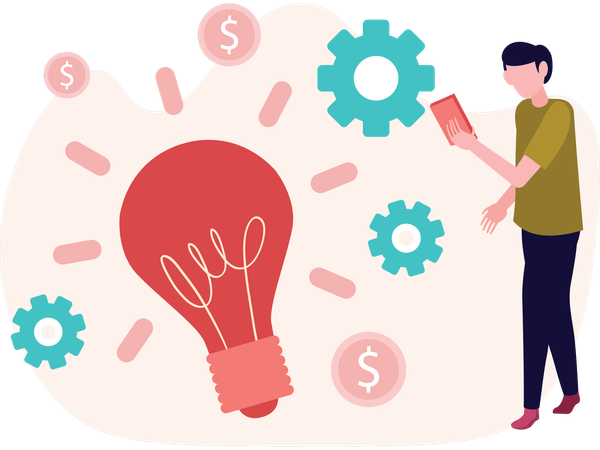 Businessman with idea  Illustration