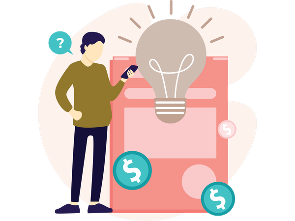 Businessman with Ideas  Illustration
