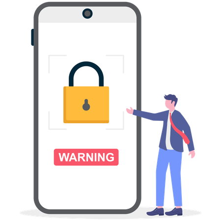 Businessman with Identity warning  Illustration