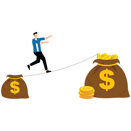 Businessman with Income or salary growth  Illustration