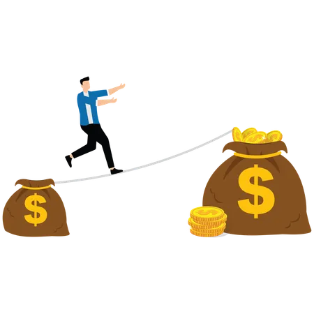 Businessman with Income or salary growth  Illustration