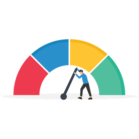 Businessman with inflation gauge  Illustration