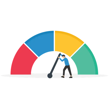 Businessman with inflation gauge  Illustration