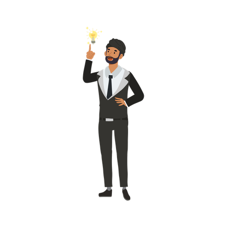 Businessman with innovative business idea  Illustration