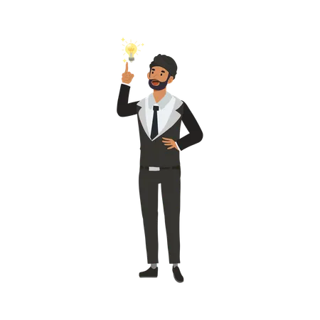 Businessman with innovative business idea  Illustration