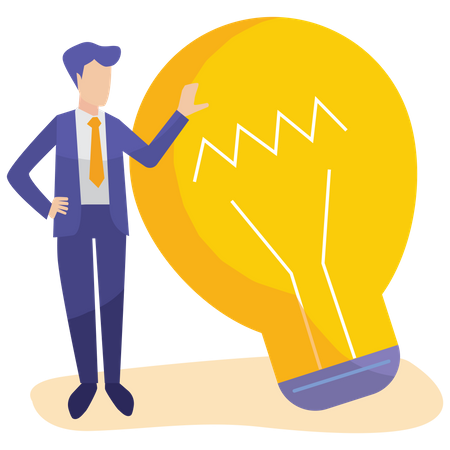 Businessman with innovative idea  Illustration