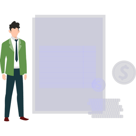 Businessman with investment money  Illustration