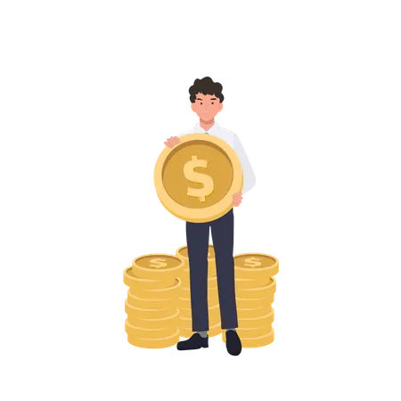 Businessman with investment profit  Illustration