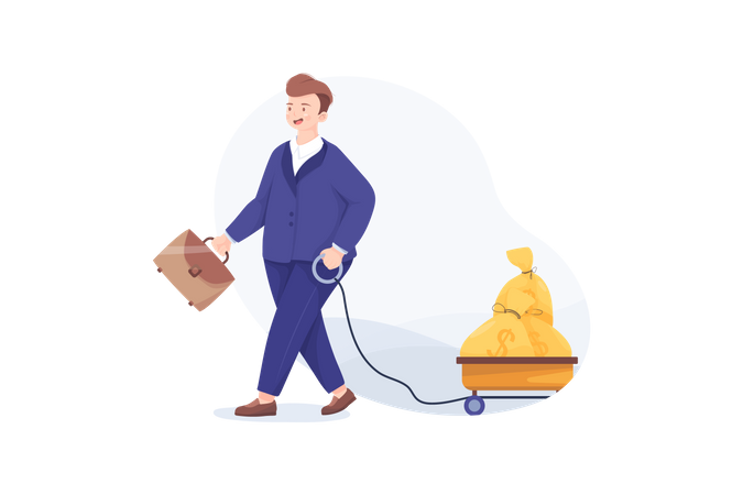 Businessman with large profit  Illustration