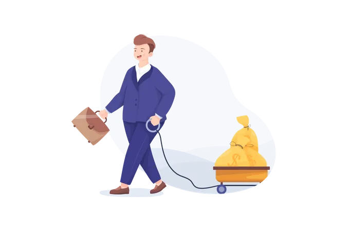 Businessman with large profit  Illustration