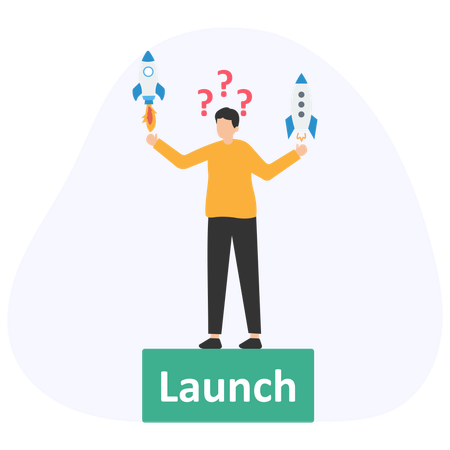 Businessman with Launch ideas  Illustration