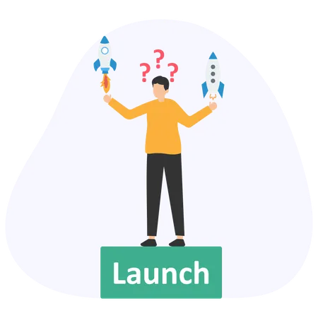 Businessman with Launch ideas  Illustration