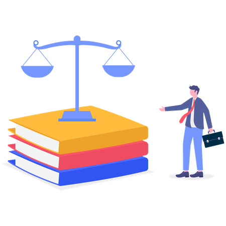 Businessman with Law and Justice  Illustration