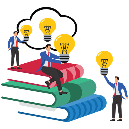 Businessman with learning idea  Illustration