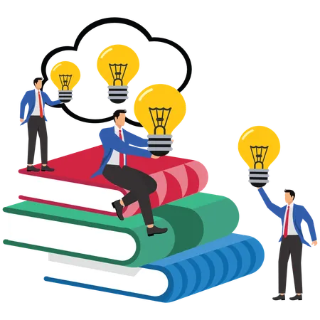 Businessman with learning idea  Illustration