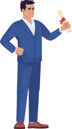 Businessman with legal document  Illustration