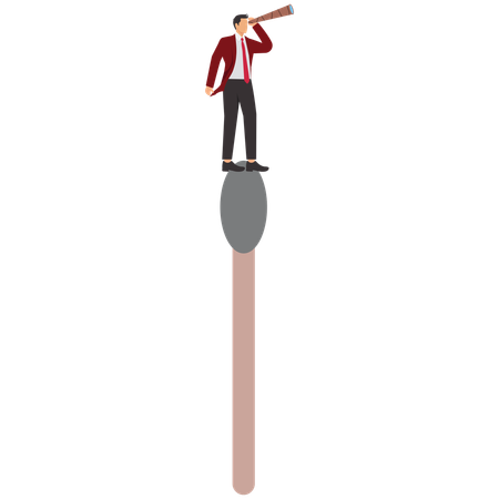 Businessman with light of hope  Illustration