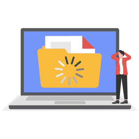 Businessman with Loading folder  Illustration