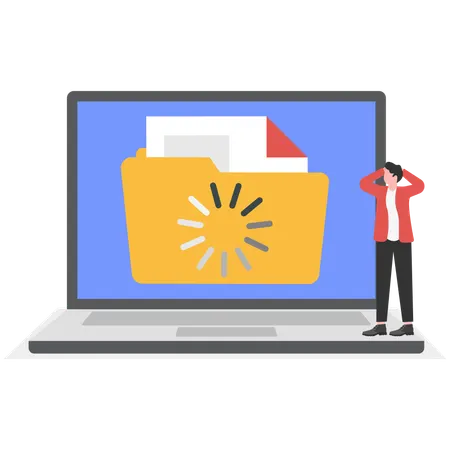 Businessman with Loading folder  Illustration