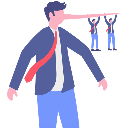 Businessman with long nose  Illustration